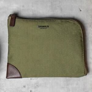 Shinola x American Airlines Olive Green Canvas Amenity Kit Toiletry Bag Pouch